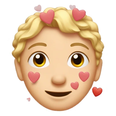 face with a lot of hearts around it sticker