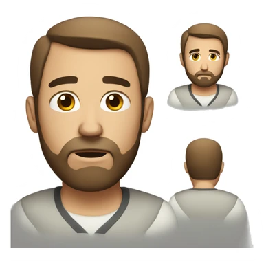 disappointed white man with brown beard and short hair sticker