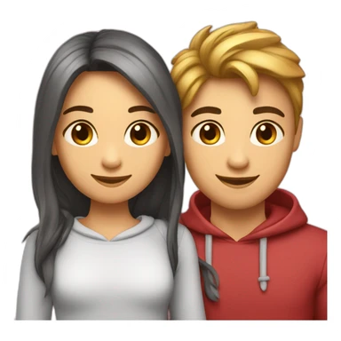 2 amoureux adolescents de la même couleur sticker