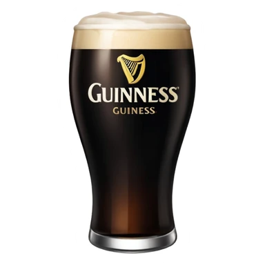 Pint of guiness with the glass only full to the g in the guiness logo on glass sticker