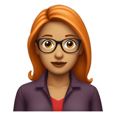 Mujer de cabello rojo y lentes sticker