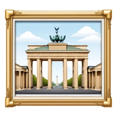 Cinematic Realistic Brandenburg Gate Landmark Emoji, depicted as the iconic neoclassical monument rendered with lifelike detail and dynamic, historic lighting. sticker