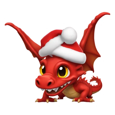 Red dragon of wales in a Santa hat sticker