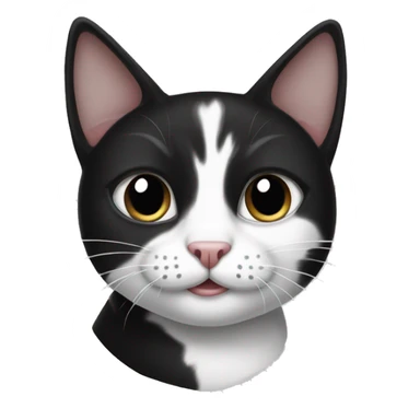 black and white cat with three legs sticker
