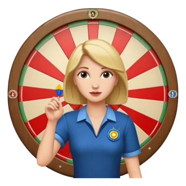 Lady playing darts sticker