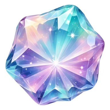 Sparkly glossy Pastel whitish iridescent glass nebula glass crystal sticker