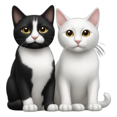 Black and white cats together sticker