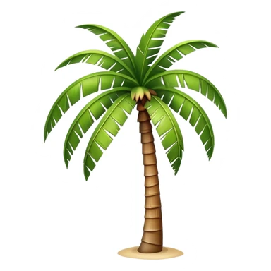 generate realistic detailed palm tree in 3d style sticker