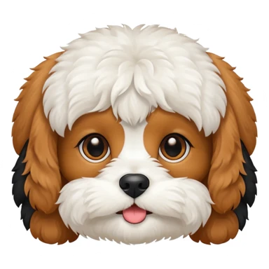 Cavapoo face all black with small white chin sticker