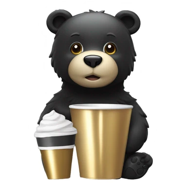 Gold ￼Ferrari with a black bear cup ￼ ￼ sticker