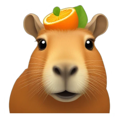 Capybara with orange on its head sticker