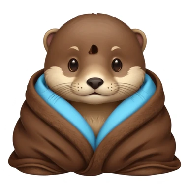 Otter cozy in blanket sticker