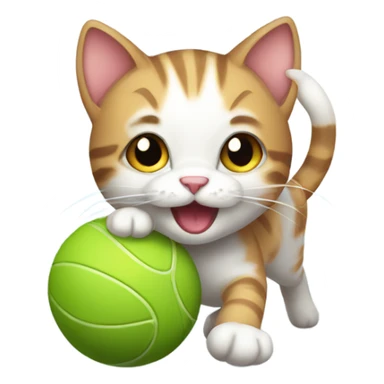cute cat playing with ball sticker