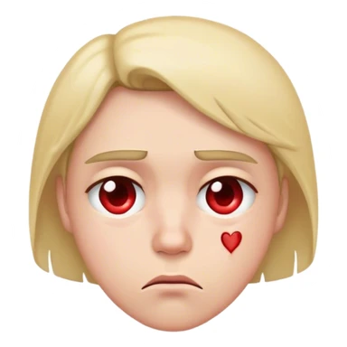 frowning broken heart eyes face sticker