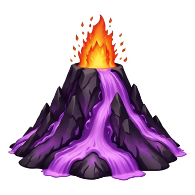 A volcano errupting woth pure purple lava sticker