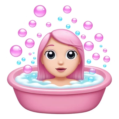 pink Bubble bath sticker