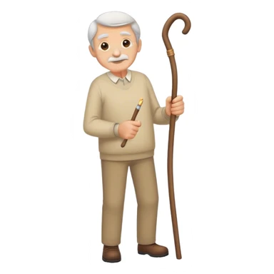 Vieux avec une canne  sticker