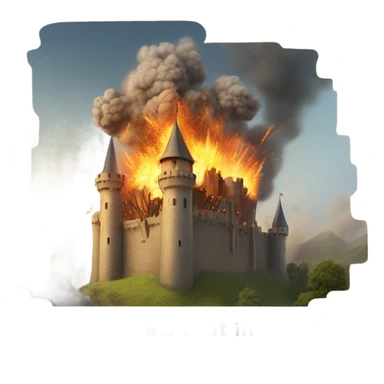 Castle blowing up sticker