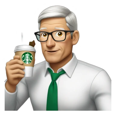 Tim cook drinking starbucks sticker