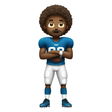 Full body football player shrugging sticker