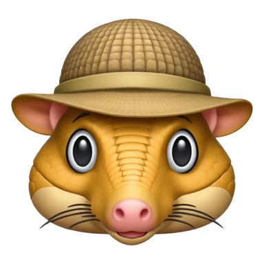 Armadillo face with incognito hat sticker