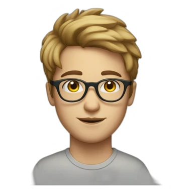 rainbow artist with glasses boy caucassian sticker