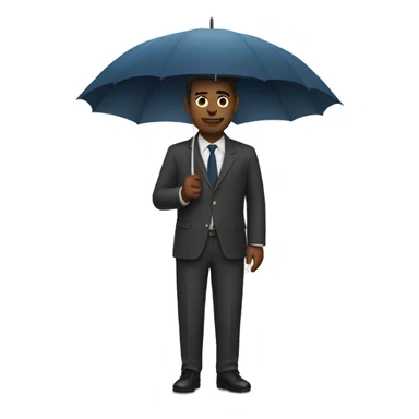 Man with umbrella sticker