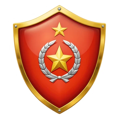 a shiny shield with the USSR flag inside sticker