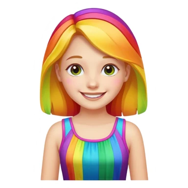 girl with rainbow dress sticker