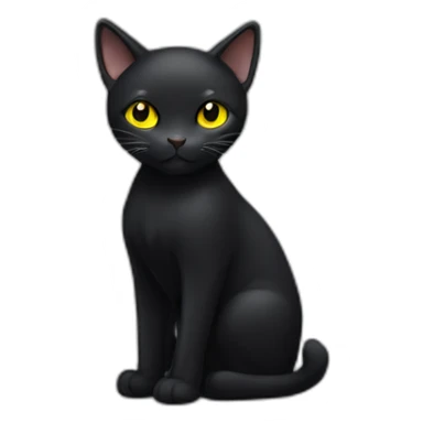 Full Black cat with yellow eyes from head to toe sticker