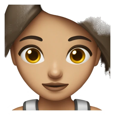 brunette girl giving a dirty look sticker