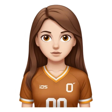 White Girl with long brown hair and brown eyes sports jersey sticker