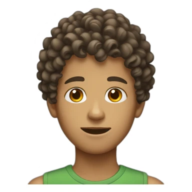 curly hair teenage boy sticker