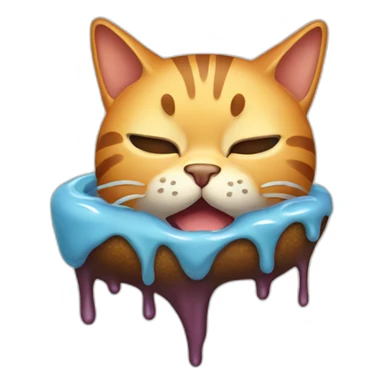 melting cat sticker