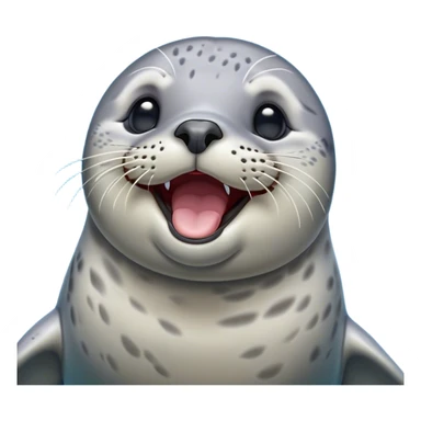 Cinematic Cute Yawning harbour seal Portrait Emoji, Head tilted slightly with a dramatic, wide-open yawn, showcasing a smooth, rounded body with gently drooping features and sleepy, half-closed eyes, Simplified yet irresistibly adorable features, highly detailed, glowing with a soft, cozy maritime glow, high shine, relaxed yet expressive, stylized with a dash of whimsical ocean charm, soft glowing outline, capturing the essence of a drowsy yet affectionate harbour seal that appears ready to stretch out for a nap! sticker