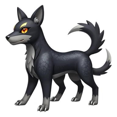 Shiny Exotic Excessive Mysterious Houndour-Poochyena-Pokémon-Fakémon-hybrid-creature (full body) sticker