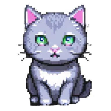 gray cat sticker