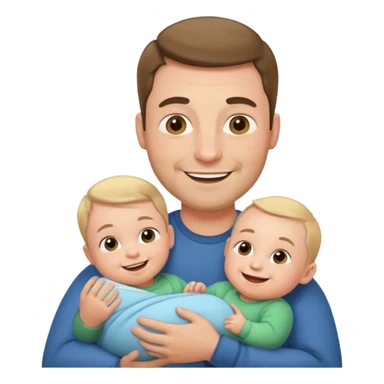 dad holding baby sticker