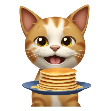 Cat eat pancakes  sticker