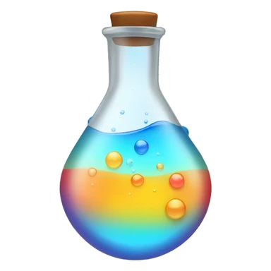 a flask with bubbling colored liquid sticker