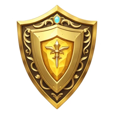 fantasy magic heavenly golden shield low poly sticker