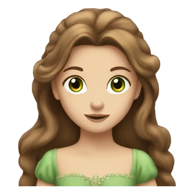 princess with Long Brown Hair and Green eyes  sticker