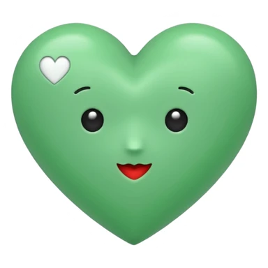 Un corazón de color verde en una tonalidad claridad sin ninguna decoración, solo el corazón  sticker