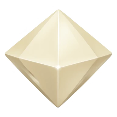 diamond shape carved from ivory. square tilted 45 degrees. full front view sticker