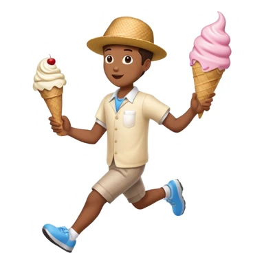person running away from ice cream man sticker