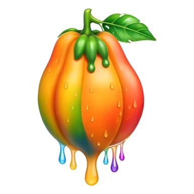 Wet rainbow dripping papaya sticker