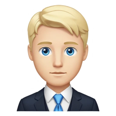 blonde male in formal attire blue eyes sticker