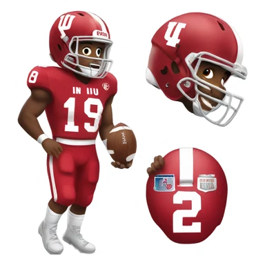 Iu football player sticker