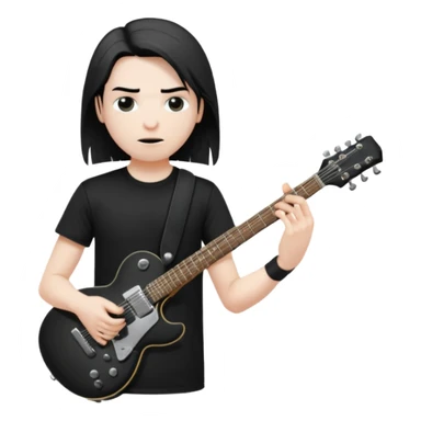 metal head with a black guitar sticker