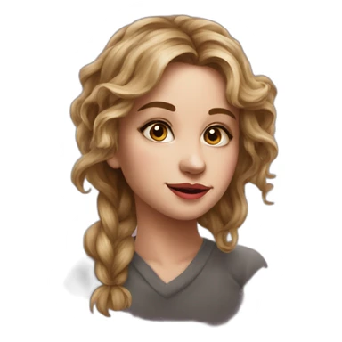 portrait fille artiste peintre, pinceaux, tubes de peinture avec un air perdu sticker